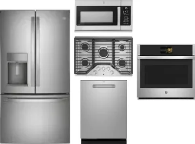 5 Piece Package Includes Refrigerator, Cooktop, Wall Oven, Microwave And Dishwasher